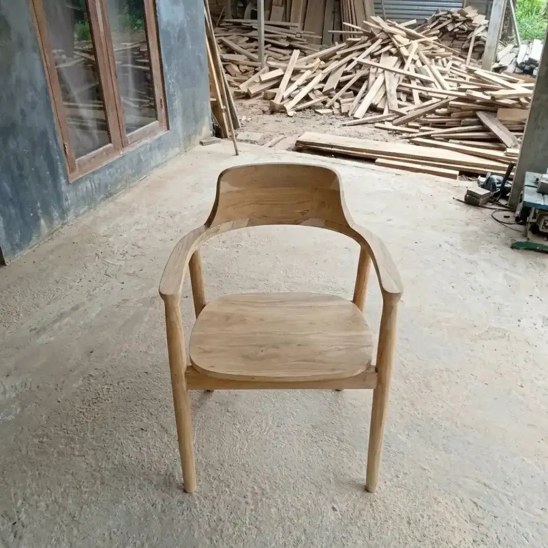 Kursi Cafe Heroshima Makan Restoran Japandi Kayu Jati [Non Finishing] - Image 3 of 4