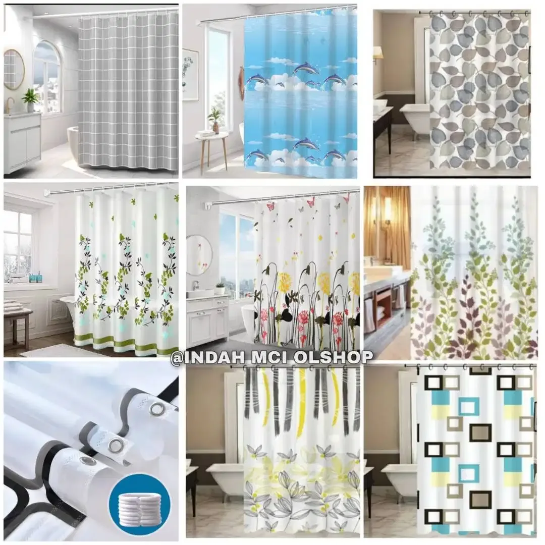 Tirai Kamar Mandi Lubang Pengait Ring Besi / Shower Curtain - Image 2 of 2