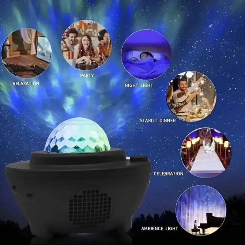 Lampu Proyektor galaxy nebula engan Speaker bluetooth + laser + remote - Image 2 of 4