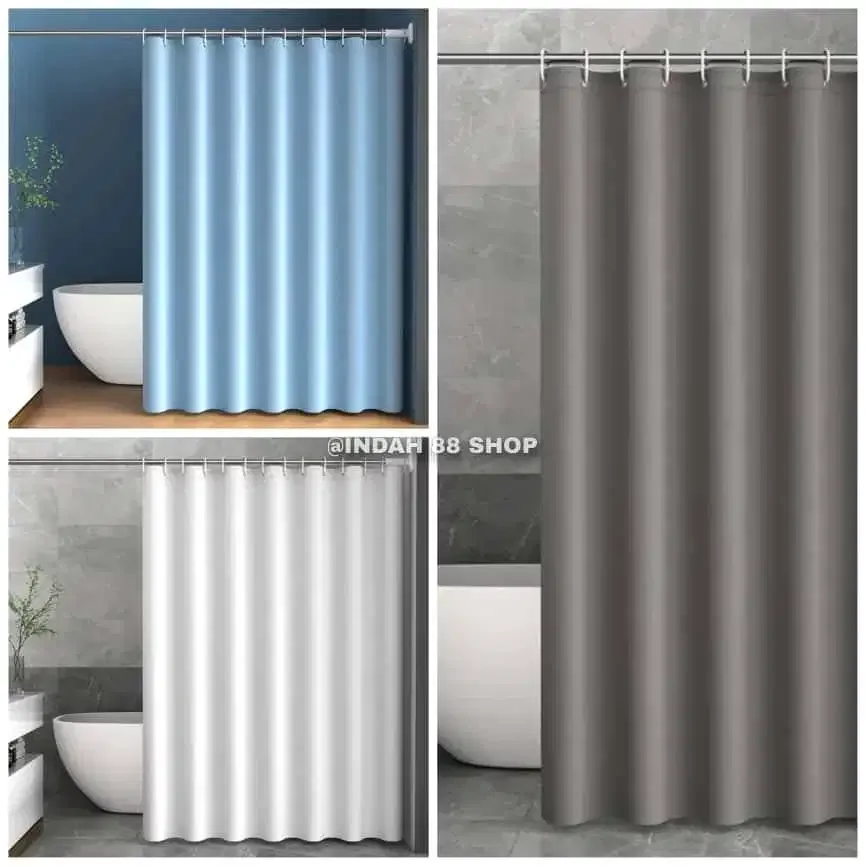 Tirai Shower 180 x 200cm Polos Premium - Image 1 of 1