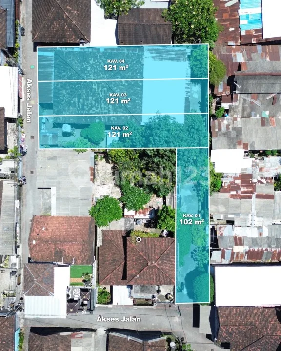 Tanah Kavling Luas 1.21 Are & 1.02 Are di Denpasar - Image 1 of 3