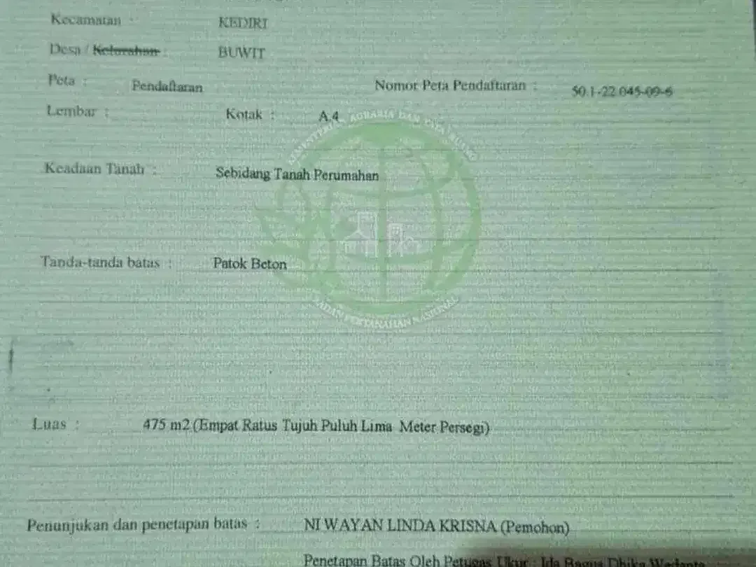 SALE Tanah 4,75 Are Zona Kuning Dekat Tabanan - Image 7 of 9