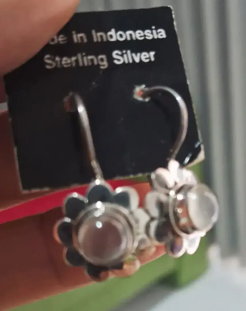 Anting wanita moonstone perak 925 - Image 3 of 5