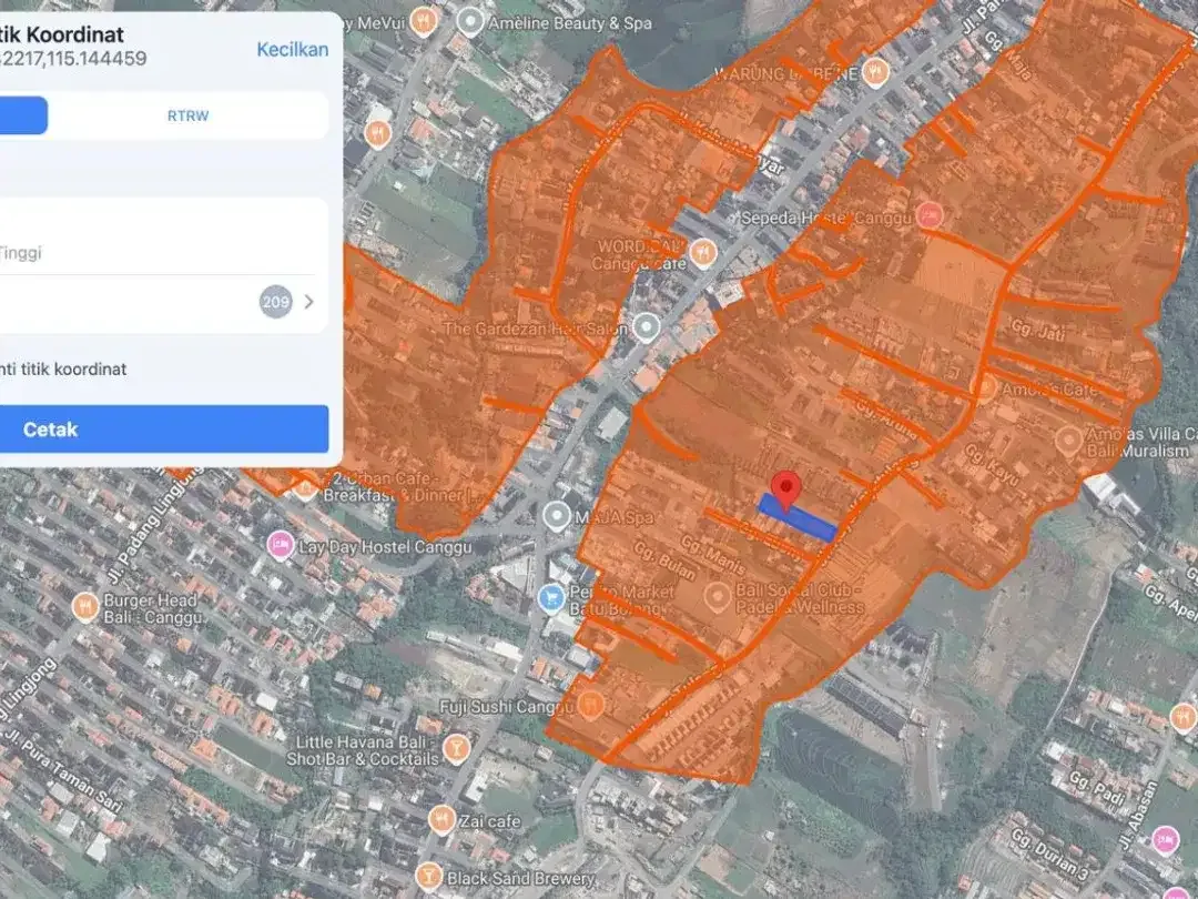 LAND FOR LEASE – RAYA KAYUTULANG, CANGGU - Image 5 of 6