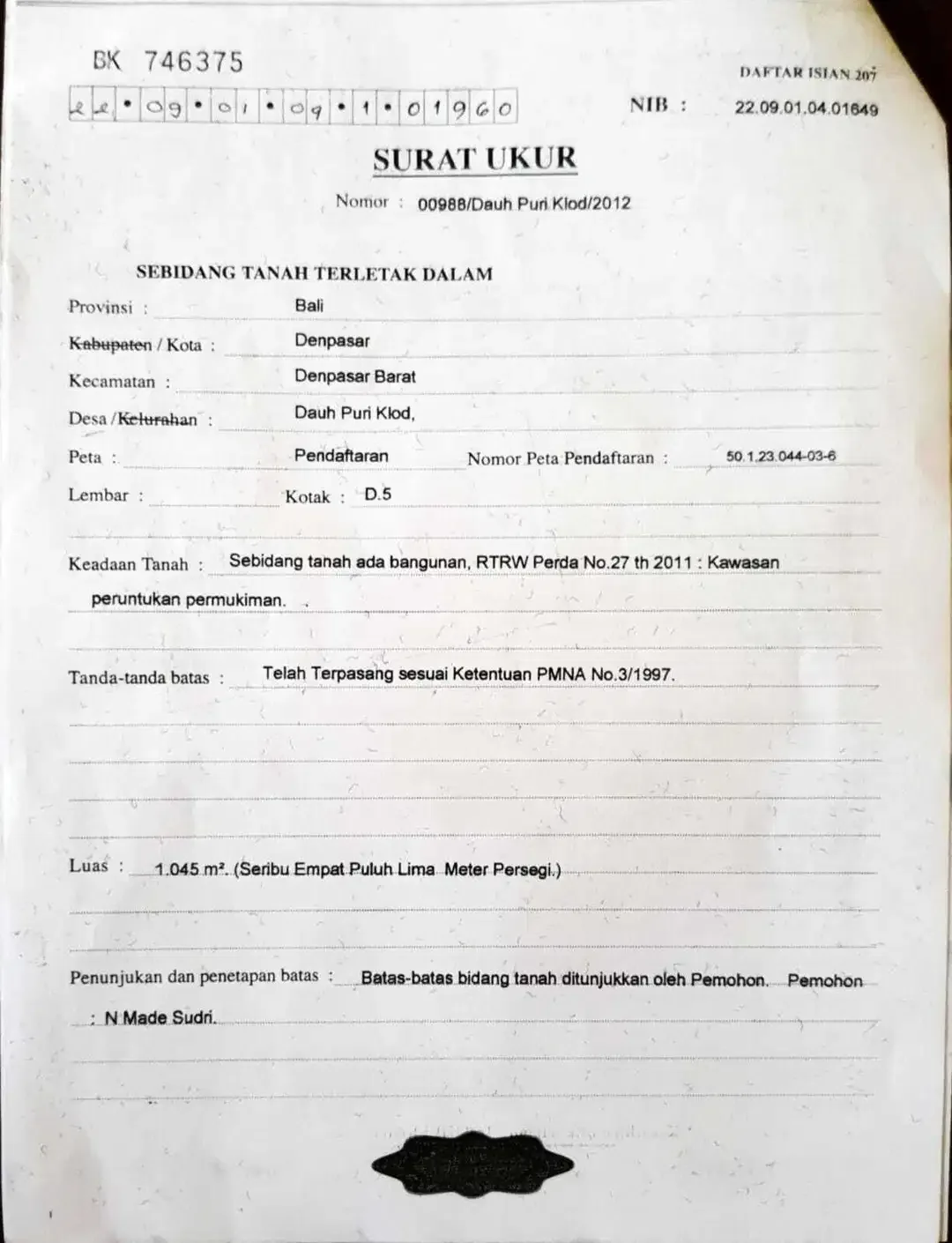 Tanah Murah Pulau Ambon Sanglah Dkt Teuku Umar Level 21 Mall Sesetan - Image 7 of 7