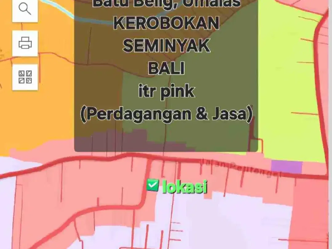 jual tanah langka petitenget 3,5are pinggir jalan area pariwisata - Image 10 of 10