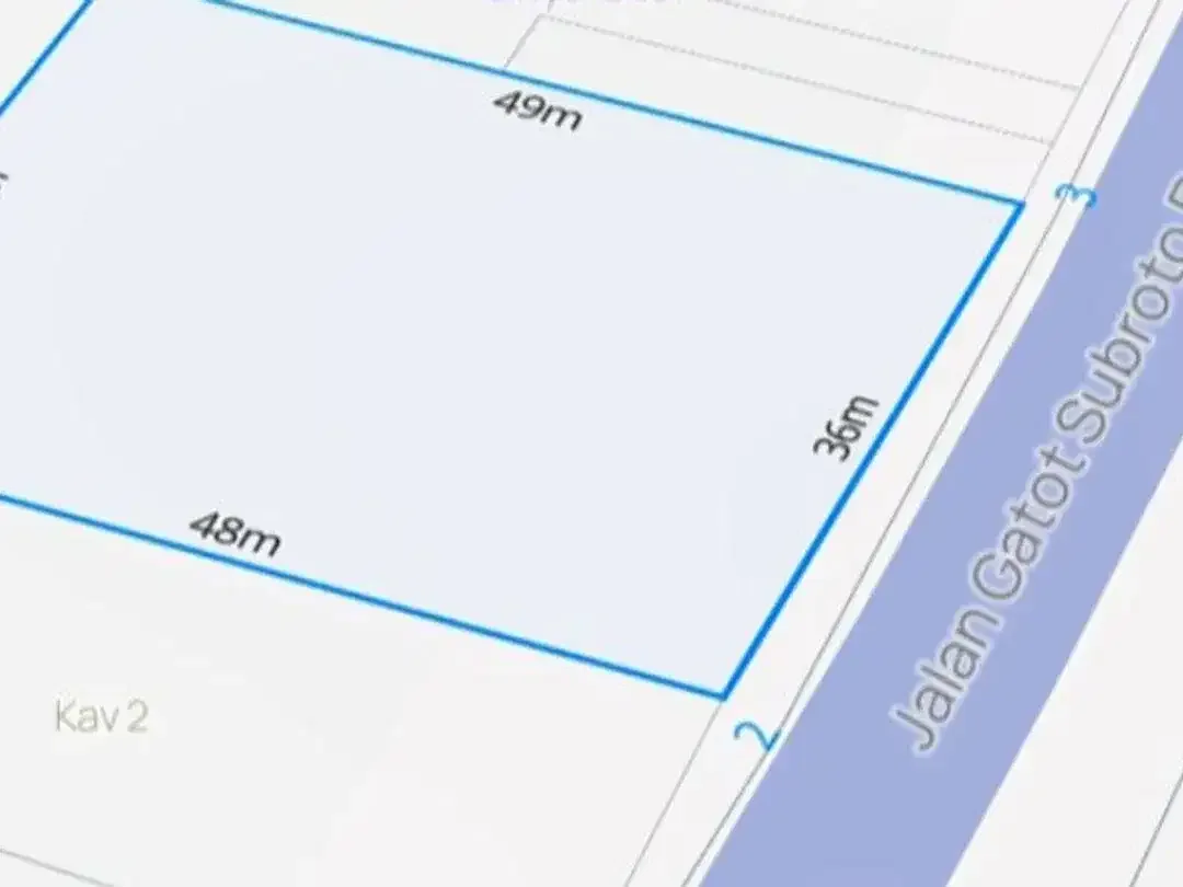 TANAH KOMERSIL STRATEGIS PINGGIR JALAN DI GATOT SUBROTO BARAT DENPASAR - Image 3 of 5