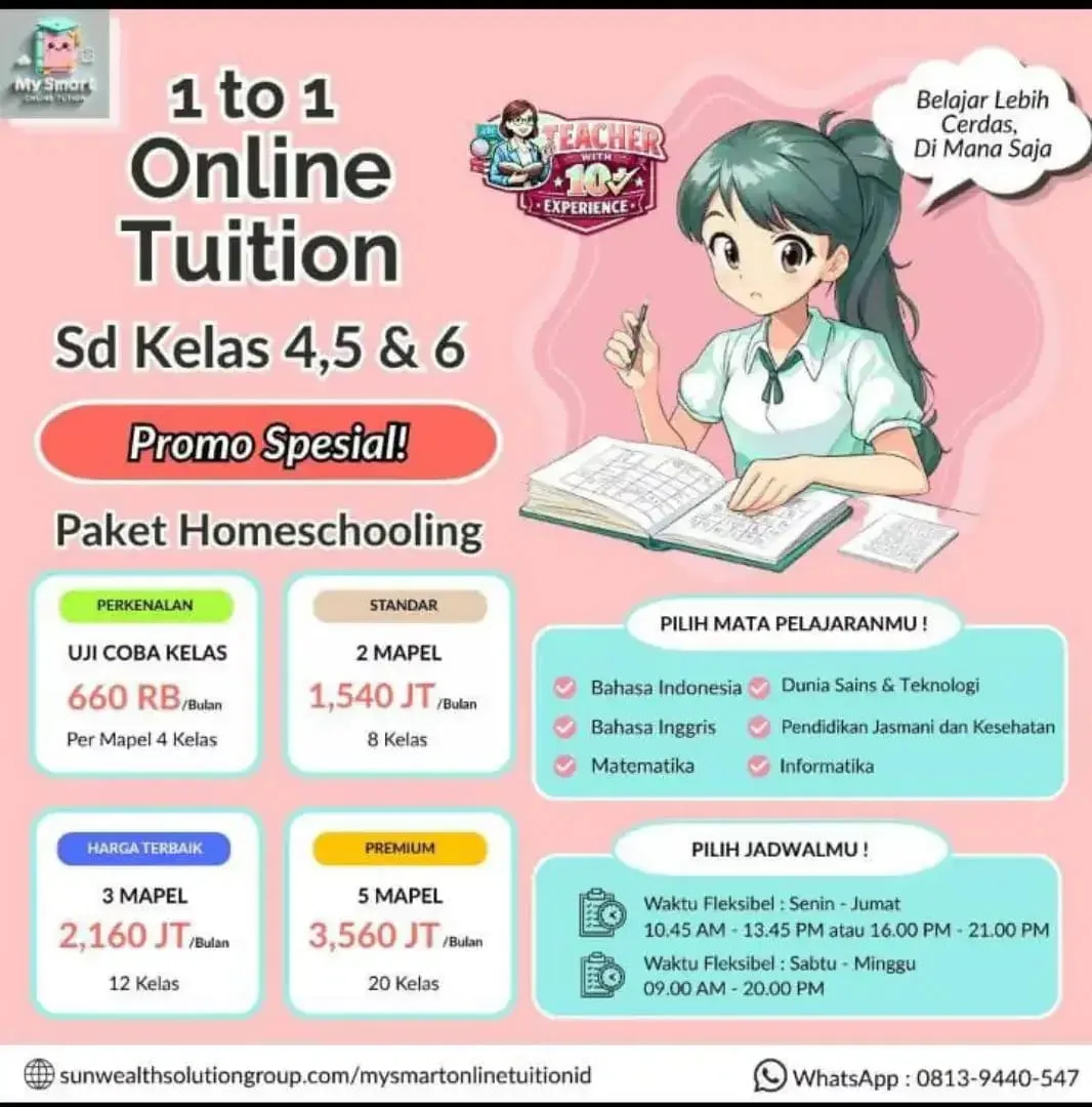 Les Online Privat Murah SD SMP SMA | Mapel Lengkap - Image 2 of 6