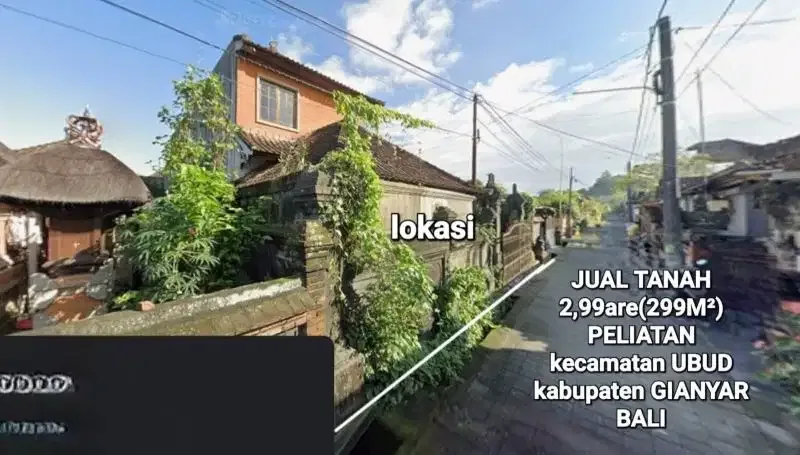Jual Tanah 299M² Ubud Kawasan Pariwisata, Peliatan Gianyar Bali - Image 4 of 10