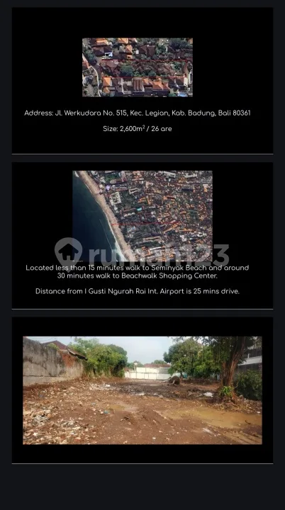 Tanah Siap Bangun SHM Lokasi Padat Turis Mancanegara Siap Nego Sampai Deal - Image 3 of 4