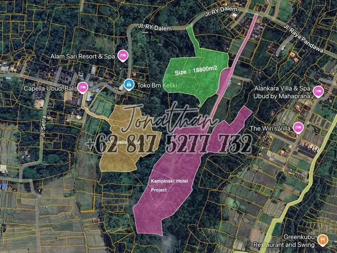 Dijual Tanah Riverside Premium Keliki Ubud Bali Dekat Capella Ubud - Image 1 of 6