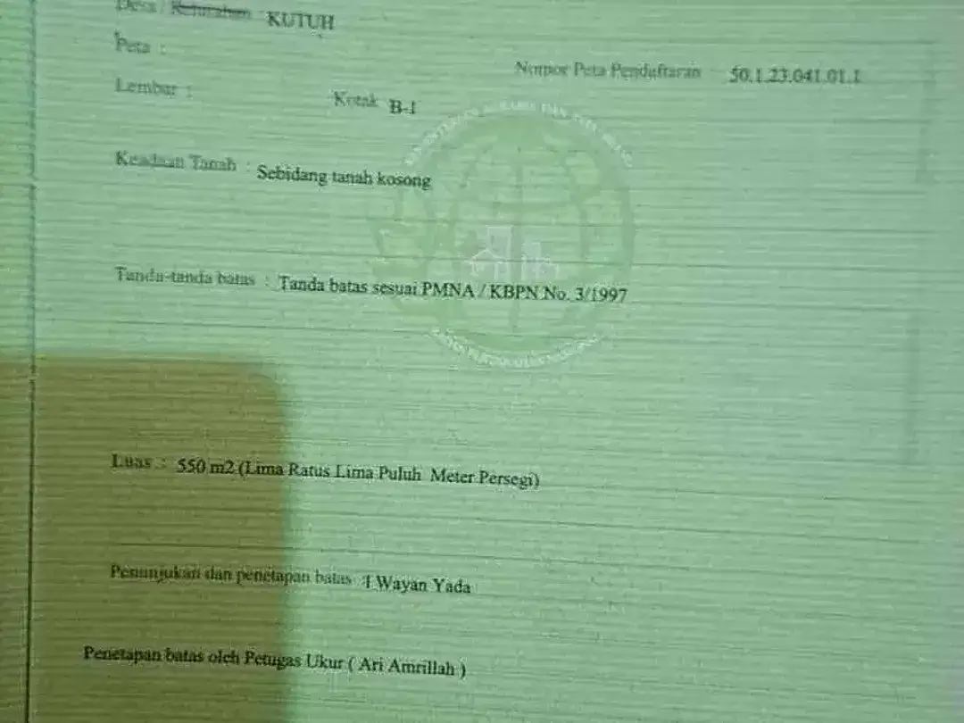 Lahan Langka Zona Pariwisata plot kecil Dekat Pantai Pandawa SHM - Image 5 of 6