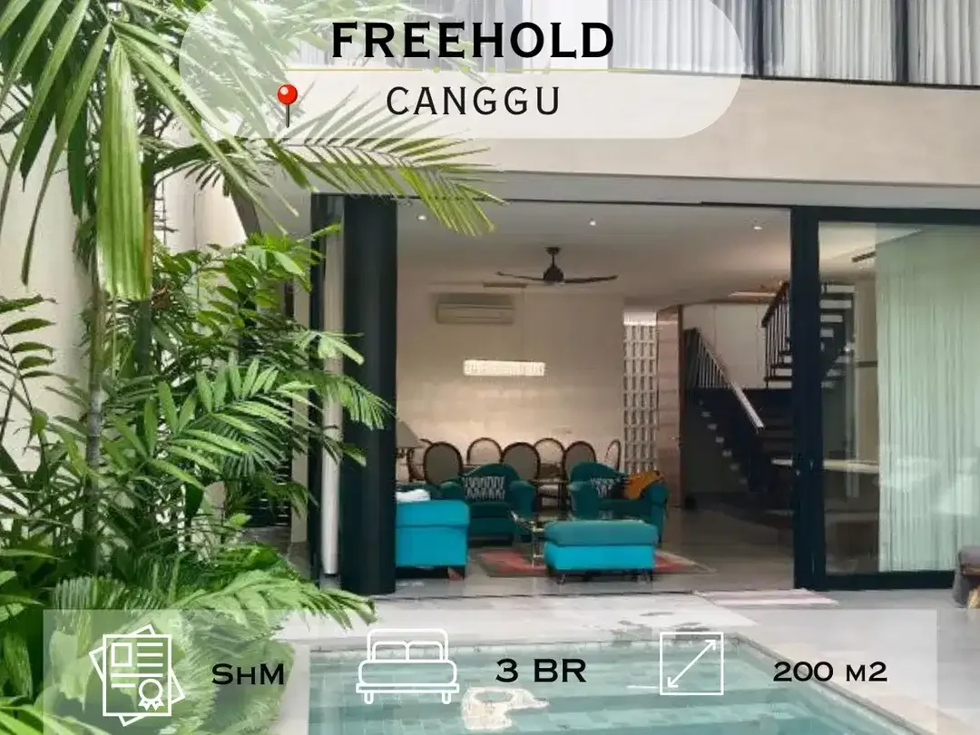 Dijual / Freehold - Luxury Villa 3 Bed, Pantai Batu Bolong, Canggu, Bali - Image 1 of 10