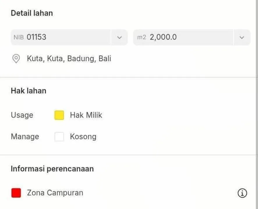 Dijual Tanah Siap Pakai di Kuta - Image 2 of 4