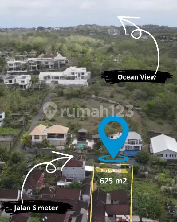 Dijual Tanah 6.25M2 Ocean View Ungasan #Tj6436 - Image 1 of 4