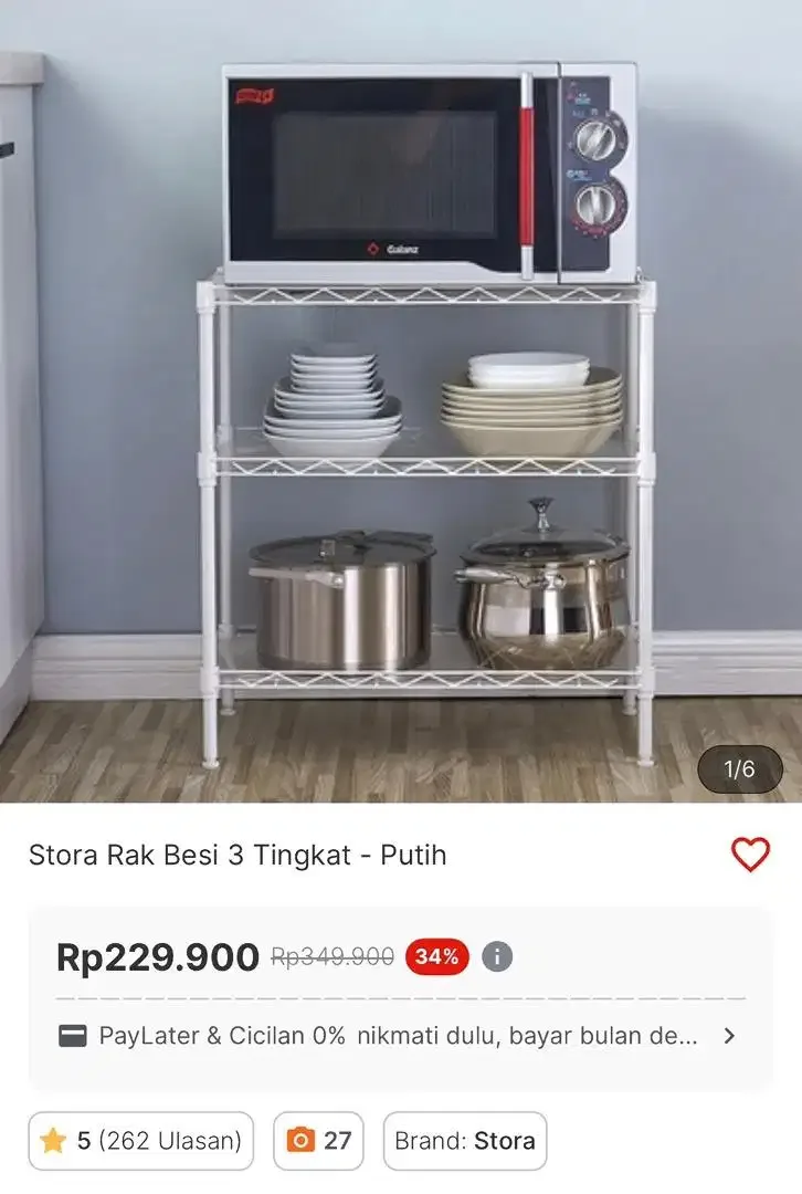 Stora Rak Besi Tingkat 3 - Putih - Image 3 of 3