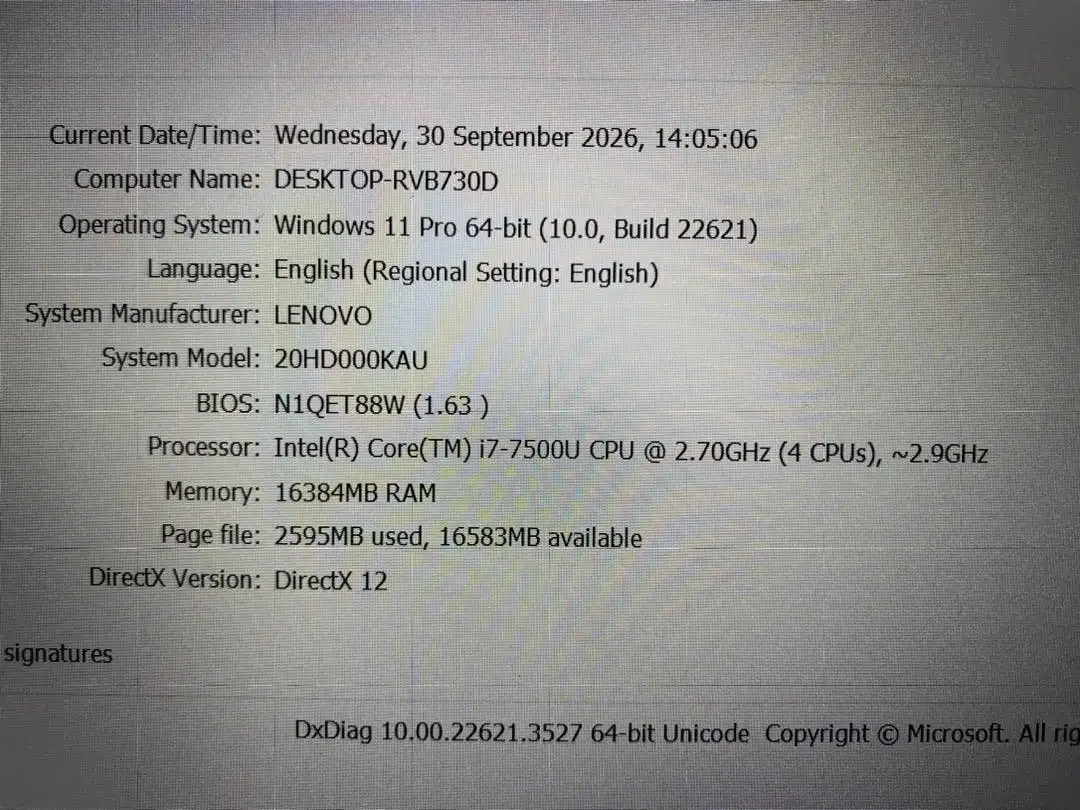 Lenovo ThinkPad T470 Core i7Gen7 Ram 16GB SSD 256GB Slim Mulus - Image 9 of 10