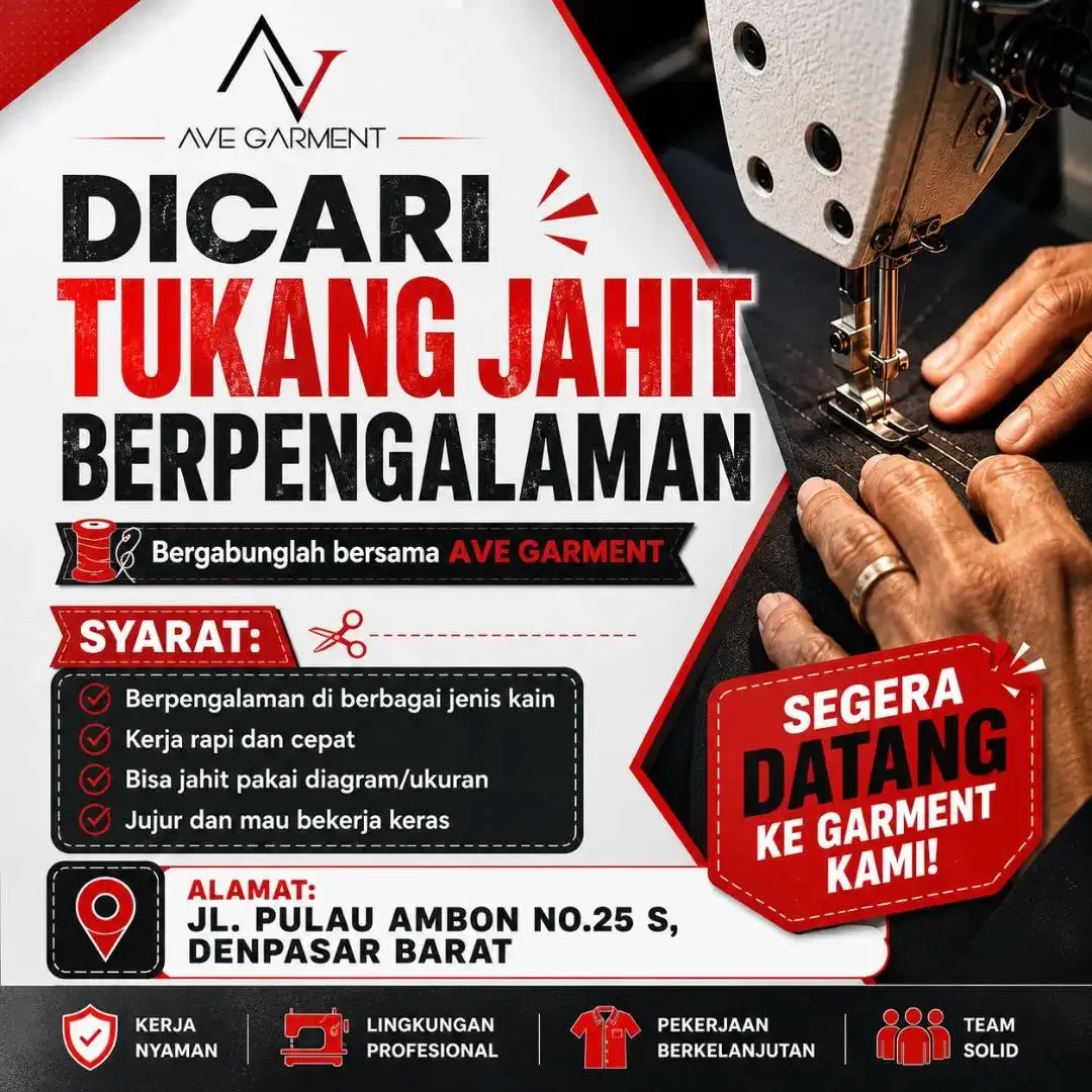 Dicari Penjahit Berpengalaman - Image 1 of 1