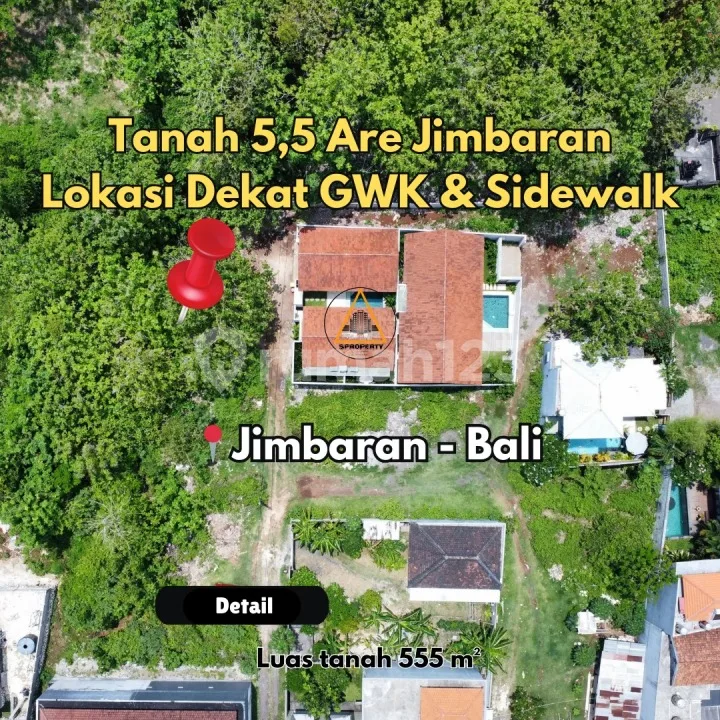 Tanah 5,55 Are Lokasi Jimbaran Dekat GWK & Sidewalk Mall - Image 1 of 4