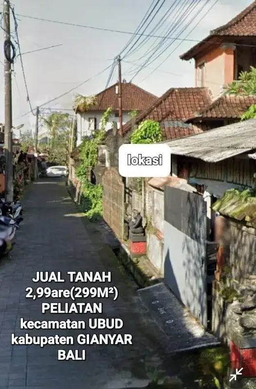 Jual Tanah 299M² Ubud Kawasan Pariwisata, Peliatan Gianyar Bali - Image 1 of 10