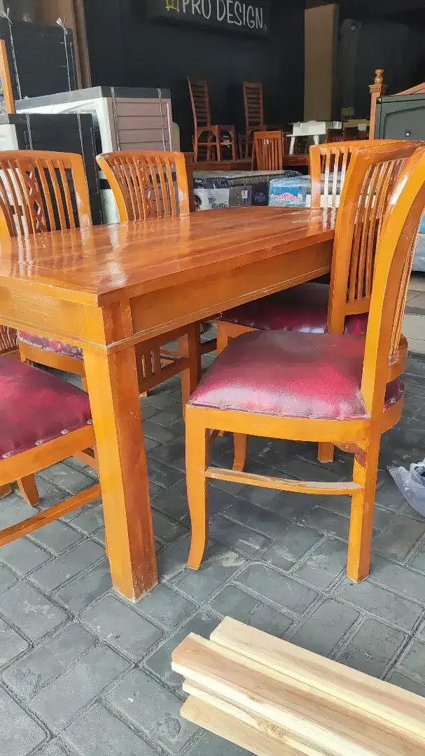 JUAL SATU SET MEJA MAKAN JATI KURSI 6 FREE ONGKIR - Image 3 of 5