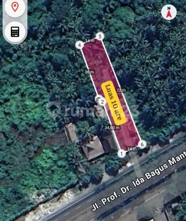 Dijual Tanah Lokasi Pinggir Baypas Ida Bagus Mantra Saba, Gianyar dengan Luas 10 Are - Image 3 of 4