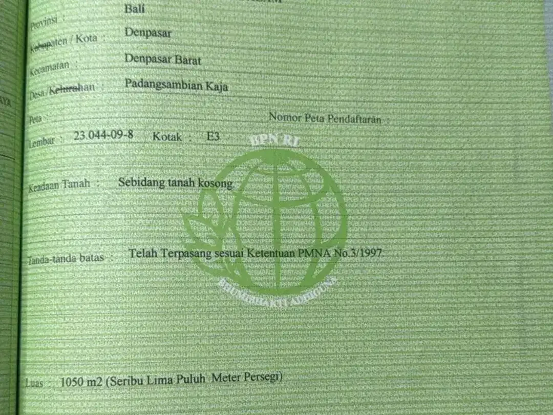 Tanah Komersial Tunjung Sari Jalan Utama Denpasar Barat - Image 5 of 9