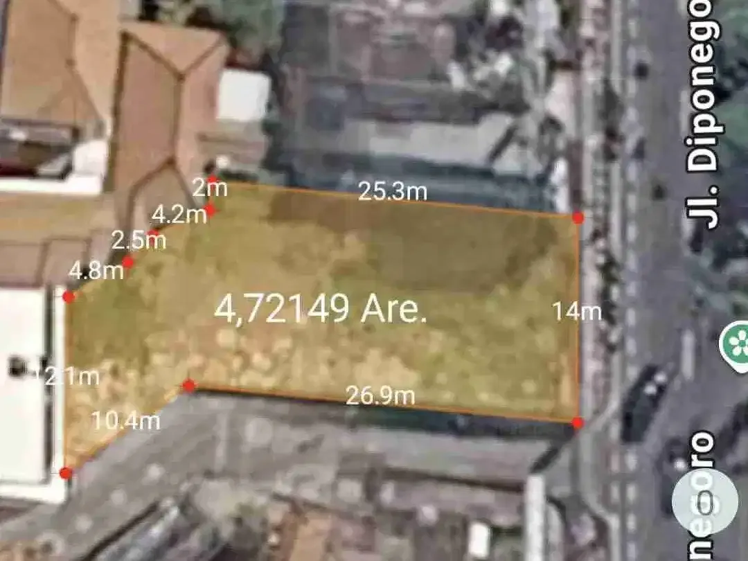 Sale Tanah Premium 472M2 Pusat Kota Diponegoro Denpasar Jl12mtr Aspal - Image 3 of 7