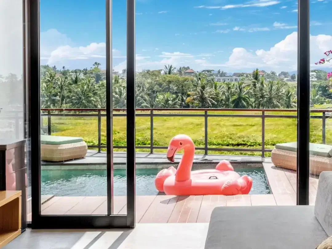 MODERN TROPICAL 2 BEDROOMS VILLA WITH RICEFILD VIEW AT UBUD - Image 2 of 10