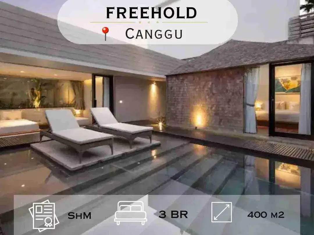 Dijual Villa Tropis Freehold 3 Kamar di Nelayan Beach Canggu - Image 1 of 10