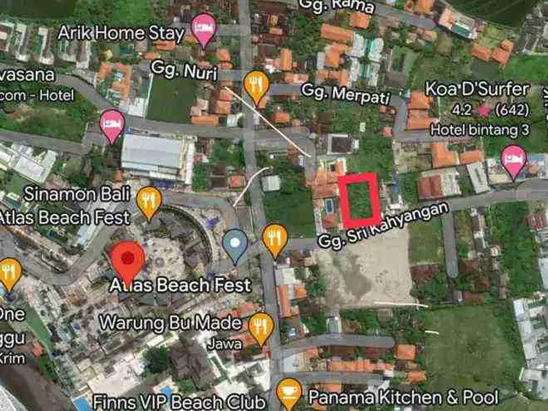 Di jual tanah pinggir jalan brawa Canggu dekat atlas beach, cocok untuk segala usaha resto, minimarket dll - Image 7 of 9