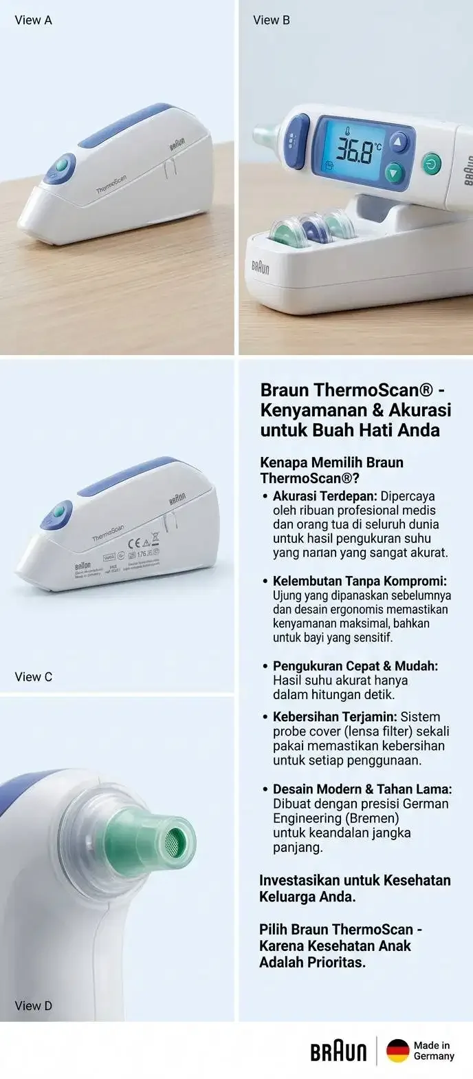 [Preloved] Termometer Telinga Anak Braun ThermoScan Type 6012 - Origin - Image 1 of 7