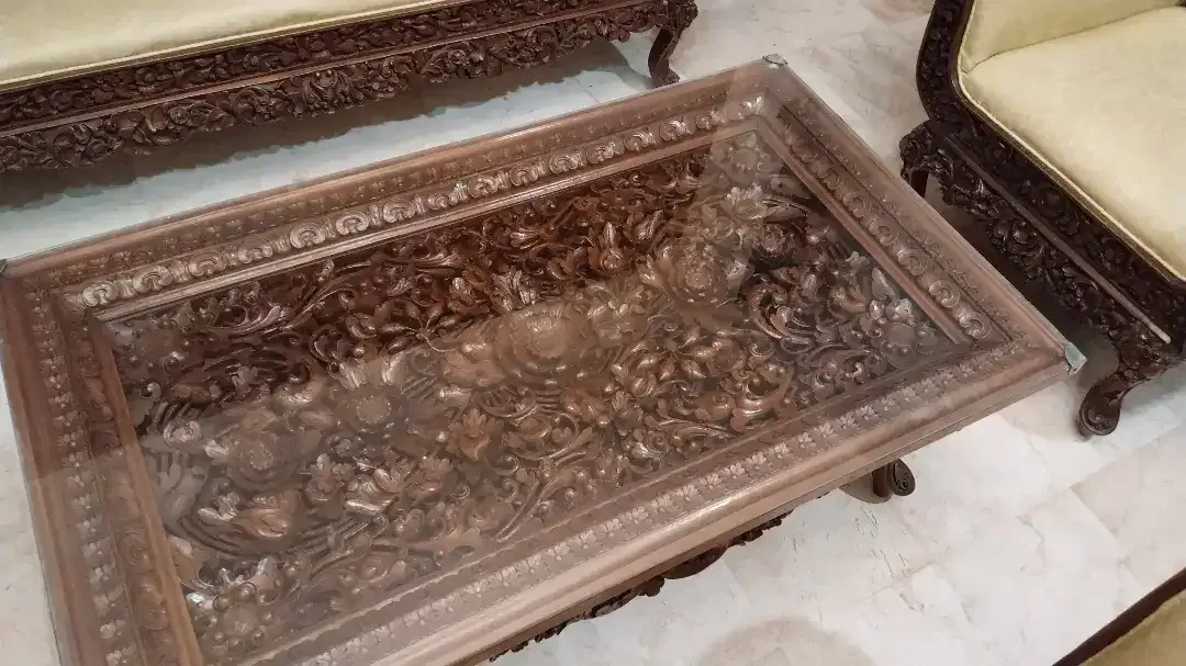 SOFA UKIR & MEJA UKIR BALI ASLI KAYU JATI SATU SET - Image 3 of 9