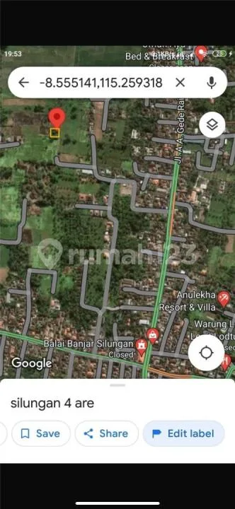 Tanah Lodtunduh Termurah Zona Kuning Cocok Villa - Image 2 of 4