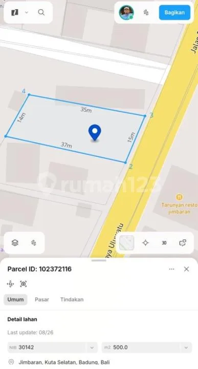 Premium Commercial Land For Sale - Jl. Uluwatu Jimbaran's Main Road - Image 4 of 4