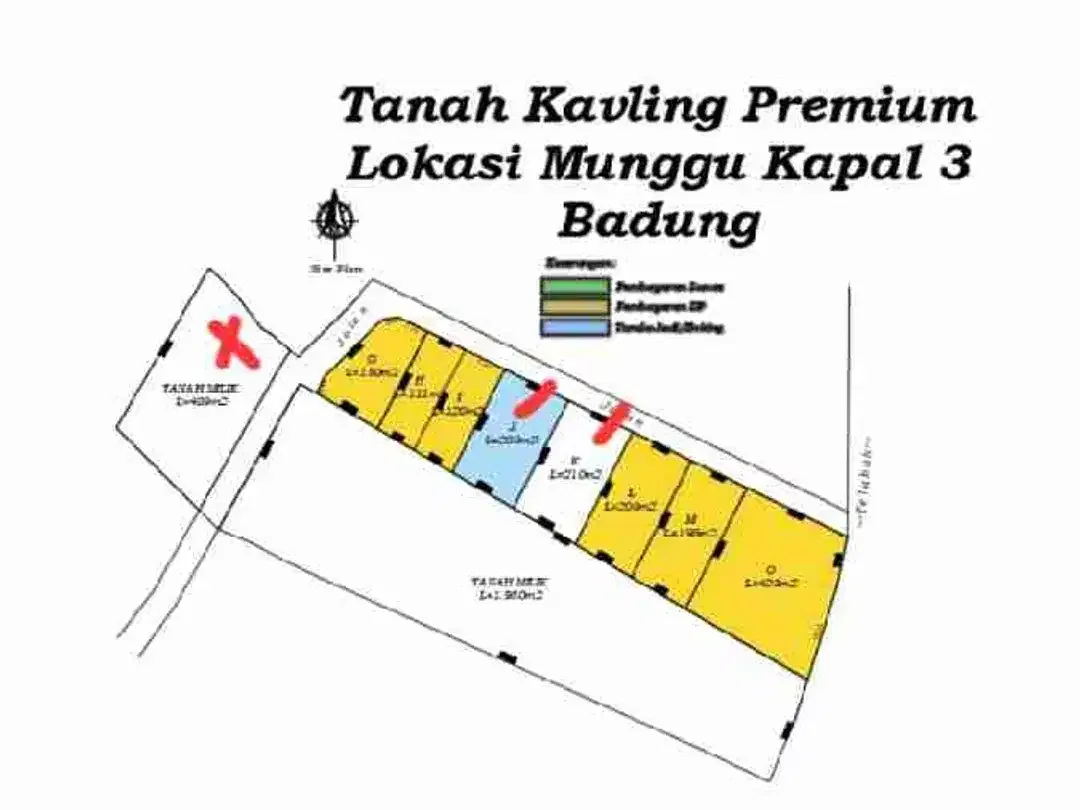 Lahan plot kecil munggu bantas zona Kuning lingkungan villa bebas banjir SHM - Image 4 of 5