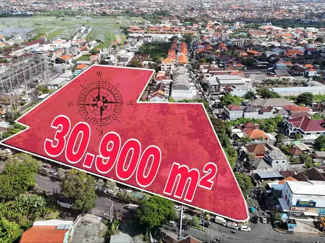 Tanah Komersial Besar Hook 3 Akses Jalan Tengah Kota Denpasar Bali - Image 1 of 8