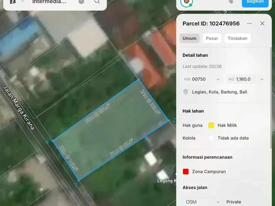 DIJUAL TANAH 1160 m2 (11,6 are),Super Langka siap bangun - Image 2 of 10