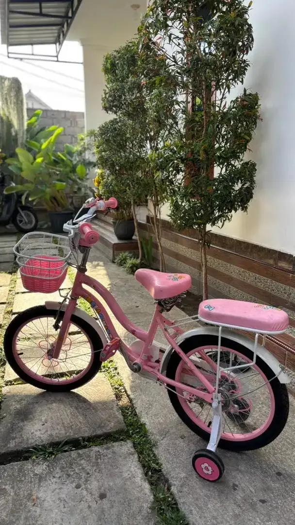 Sepeda Anak Perempuan Pink Hello Kitty Lengkap Roda Bantu - Image 2 of 3