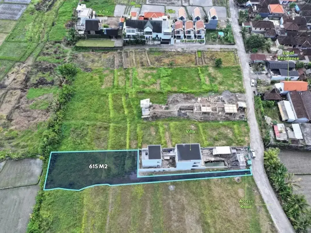 615 sqm Land for Sale at Pandak Gede Near Nyanyi Beach with Rice Field & Sunset View - Image 4 of 7