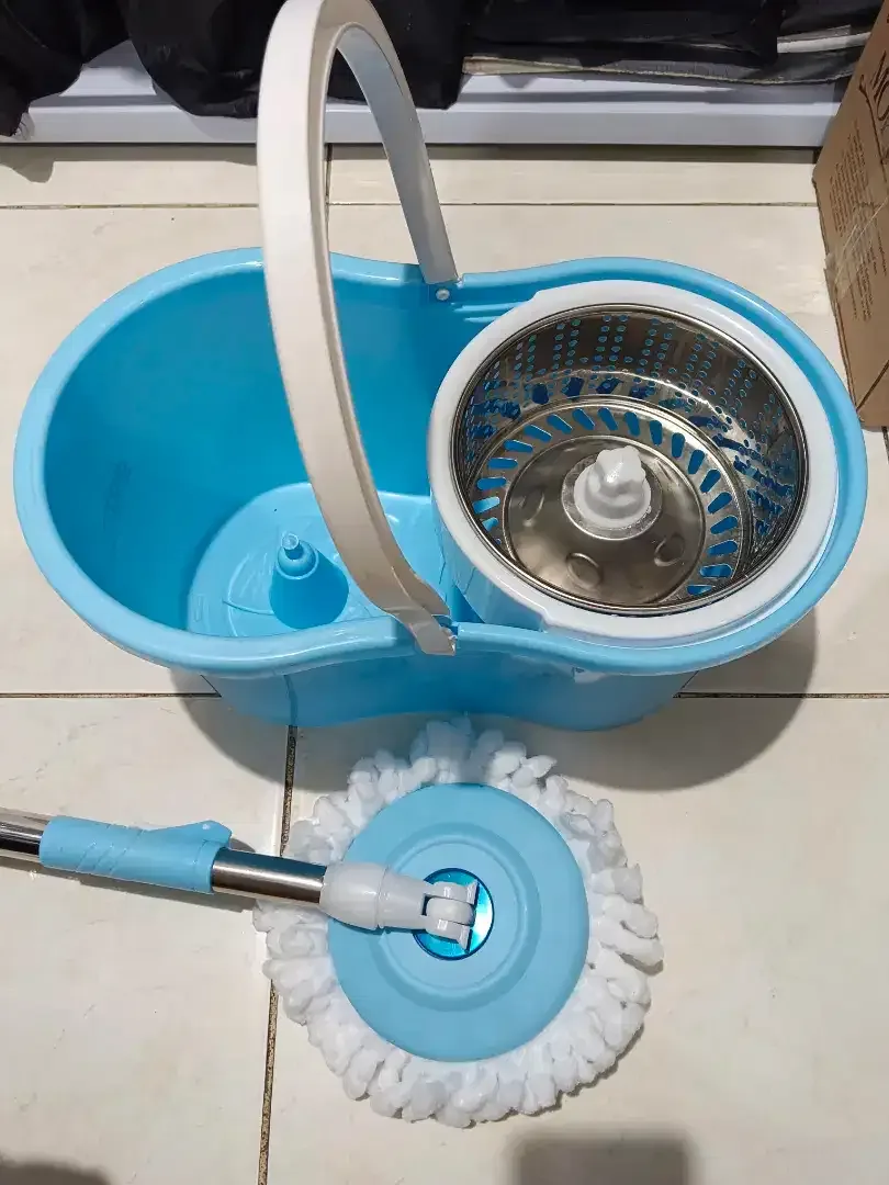 Alat Pel Lantai Stainless Super Mop Dengan Ember Pencuci Putar kap2-3L - Image 3 of 9