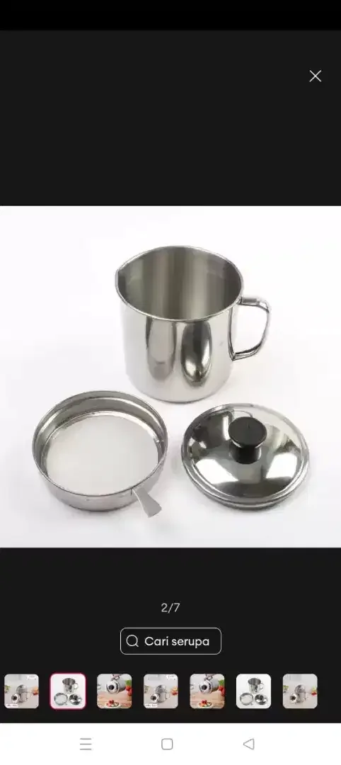 Oil Pot Saringan Tempat Minyak Goreng Stainless Steel 1,3 L - Image 3 of 6