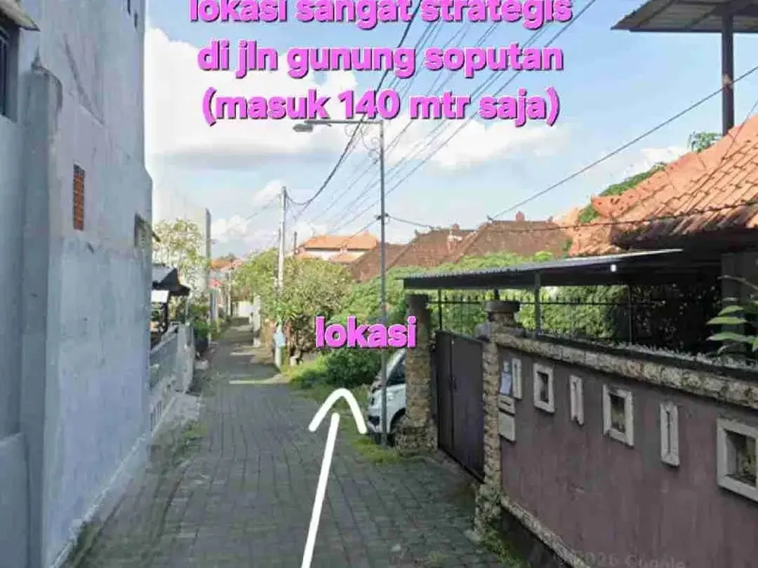 Jual tanah 192m2 x 2 di perumahan PURI TAMAN jln GUNUNG SOPUTAN area TEUKU UMAR BARAT padang sambian Denpasar Bali - Image 4 of 10