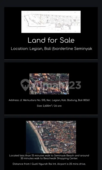 Tanah Siap Bangun SHM Lokasi Padat Turis Mancanegara Siap Nego Sampai Deal - Image 2 of 4