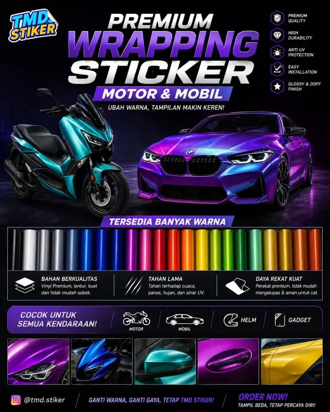 wrapping sticker mobil & motor, - Image 1 of 3
