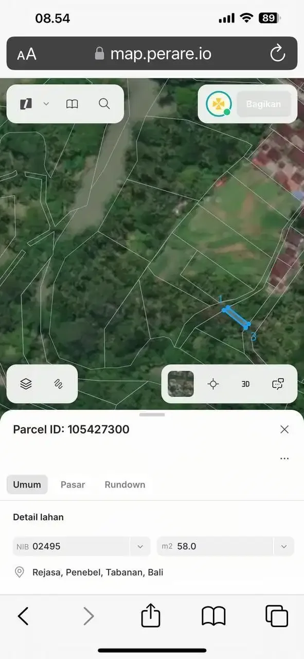 Dijual Tanah Tepi Sungai Lokasi Tabanan - Image 5 of 10