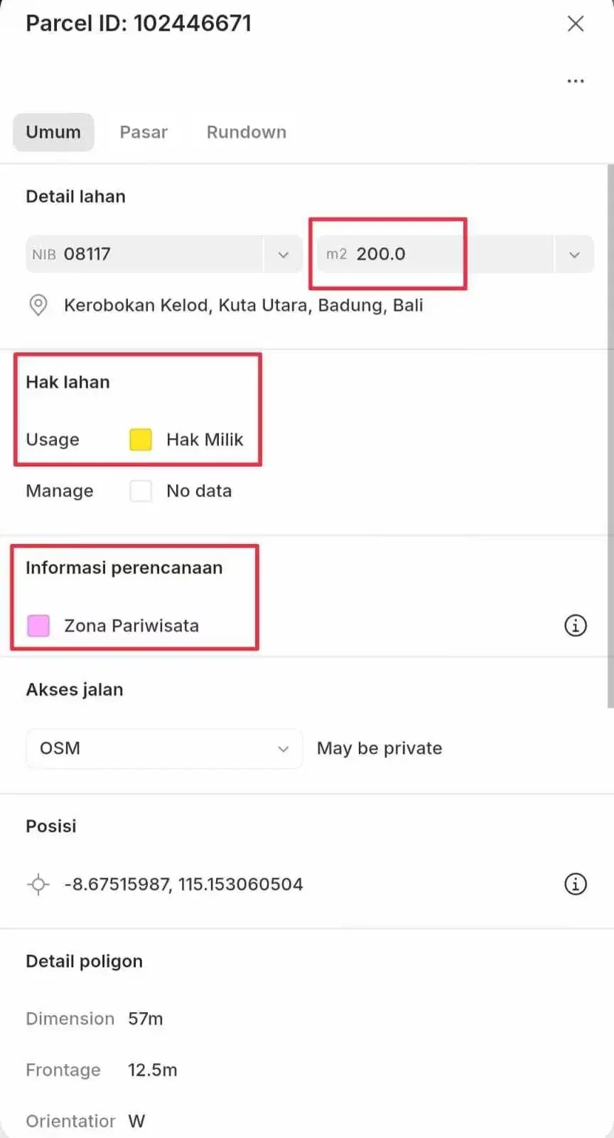 Jual Tanah Lokasi Premium Investasi Luas 200m2 Jl Cendrawasih Seminyak area dekat Pantai.1 - Image 4 of 6