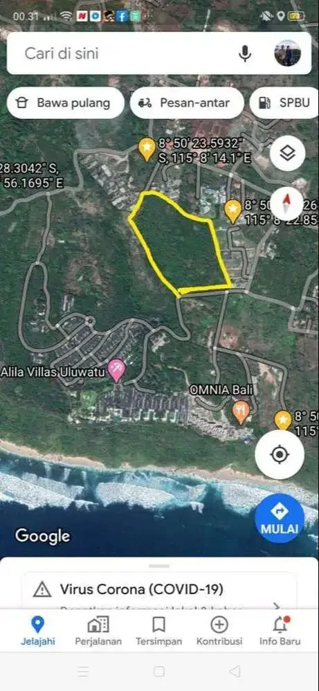 DIJUAL TANAH KAWASAN VILLA DAN RESORT FULL VIEW LAUT - Image 2 of 10