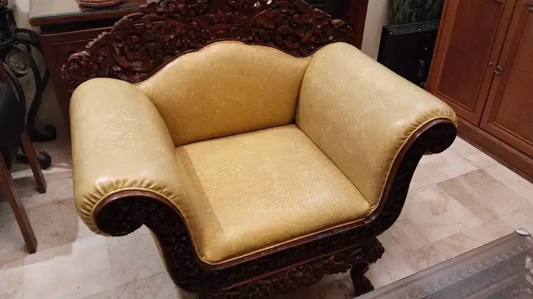 SOFA UKIR & MEJA UKIR BALI ASLI KAYU JATI SATU SET - Image 5 of 9