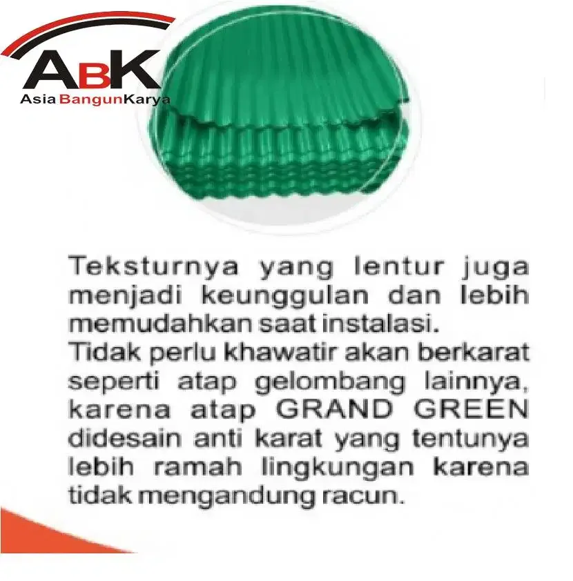 ATAP GRAND GREEN WARNA HIJAU PANJANG 180CM  180CM - Image 4 of 5